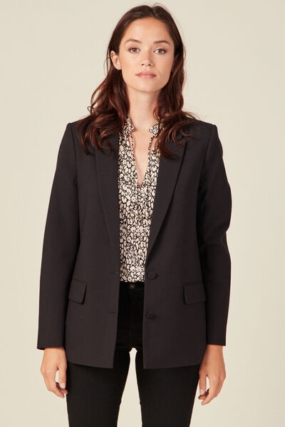 Veste esprit blazer cintrée noir femme