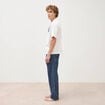 T-shirt print&eacute; en coton manches courtes ecru homme