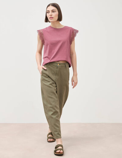 T-shirt manches courtes vieux rose femme