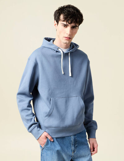 Sweat à capuche bleu foncé homme