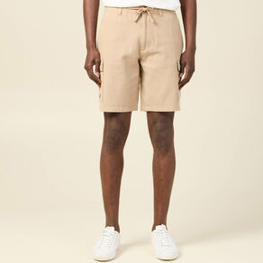 bermuda cargo a coulisse beige homme Bermuda cargo à coulisse beige homme