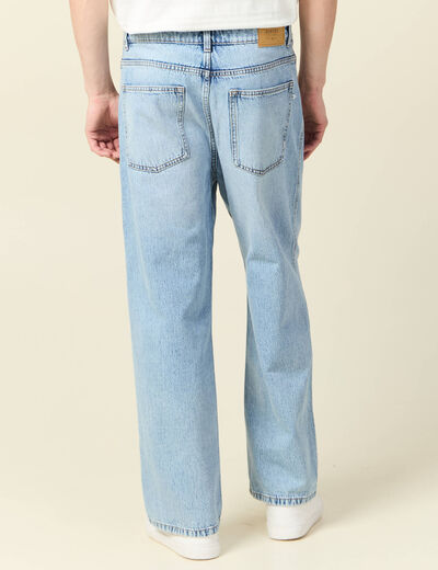 Jeans large 5 poches denim snow bleach homme