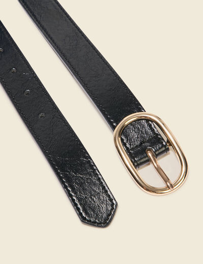 Ceinture fine noir femme