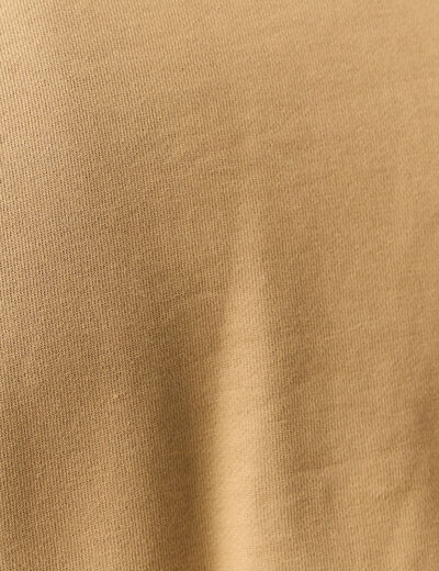 Sweat manches longues en coton beige homme