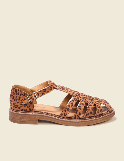 Sandales plates métallisées beige femme