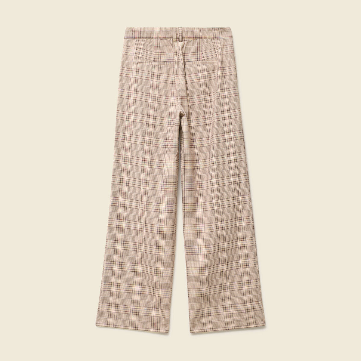 Pantalon loose taille standard fluide beige femme