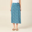 Jupe longue portefeuille bleu femme