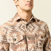 Surchemise manches longues beige homme