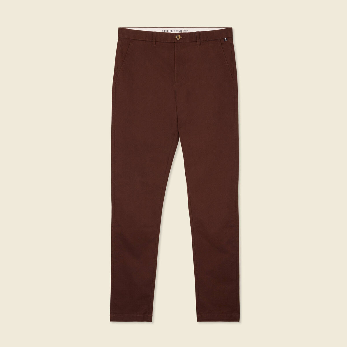 Pantalon chino longueur 32 bordeaux homme