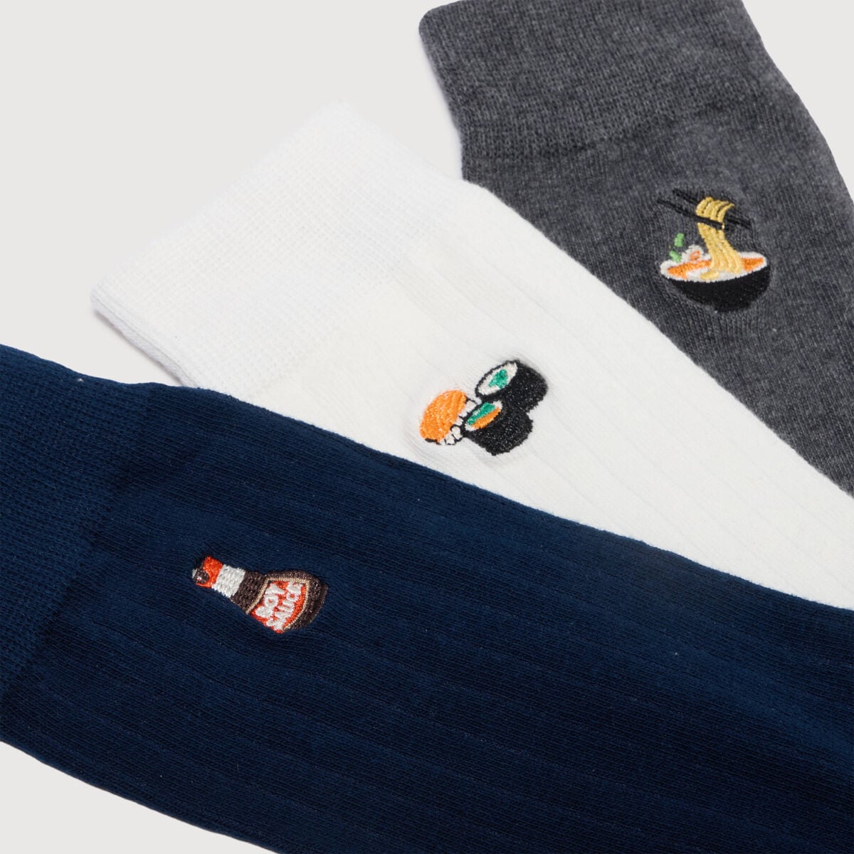Lot de 3 paires de chaussettes hautes ecru homme