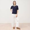 Polo manches courtes bleu marine femme