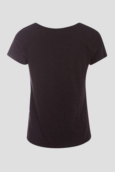 T-shirt manches courtes noir femme