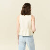 Blouse sans manches jaune pastel femme
