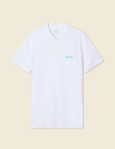 Polo manches courtes blanc homme