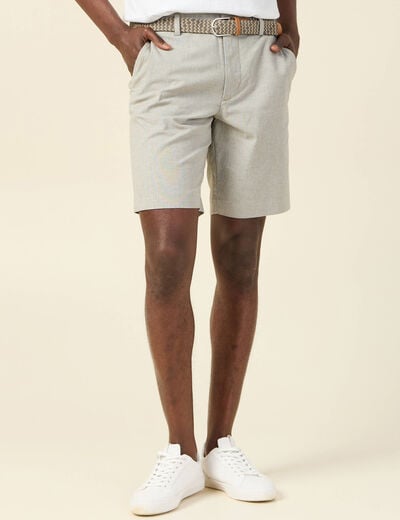 Short à ceinture vert kaki homme