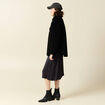 Manteau surchemise droit noir femme