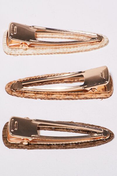 Lot 3 barrettes sable femme