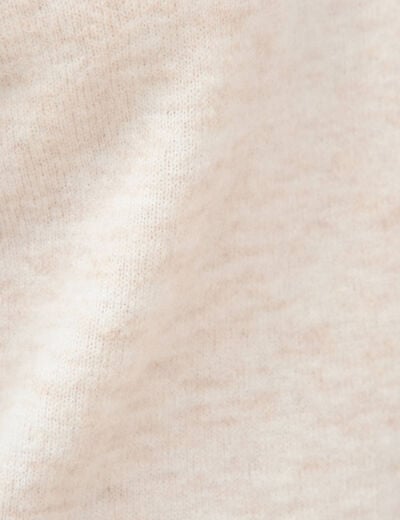 Pull droit manches longues bardot ecru femme