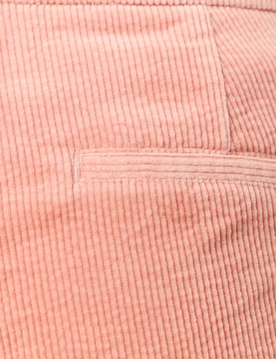 Pantalon chino velours côtelé rouge clair femme