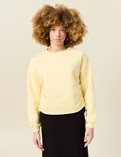 Sweat manches longues jaune clair femme
