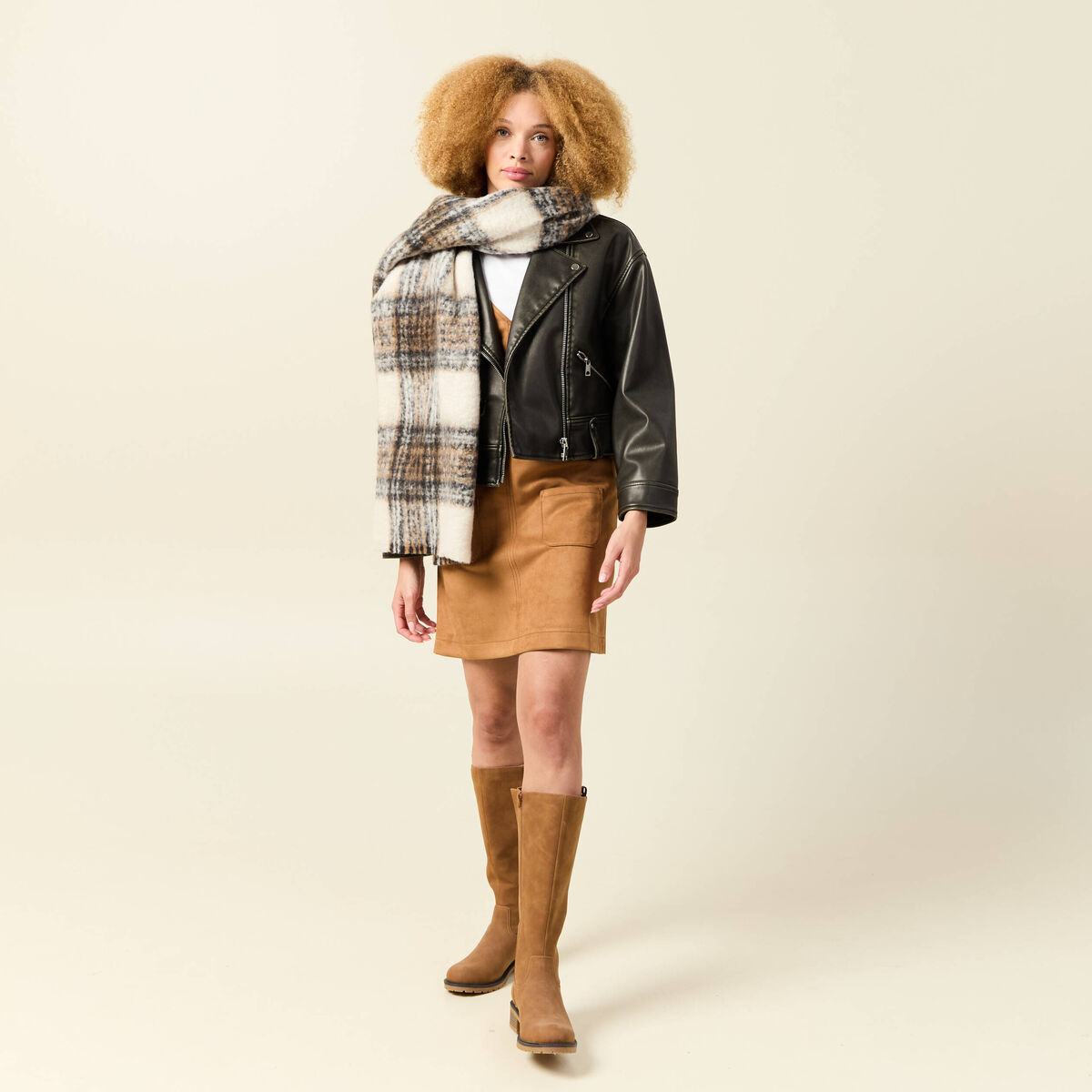 Robe manches tr&egrave;s courtes marron femme