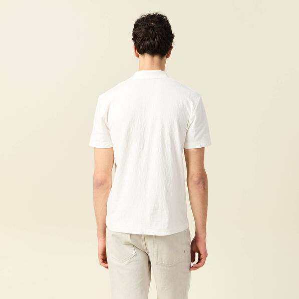 Polo manches courtes ecru homme