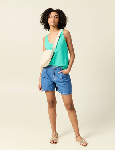 Débardeur sans manches vert turquoise femme