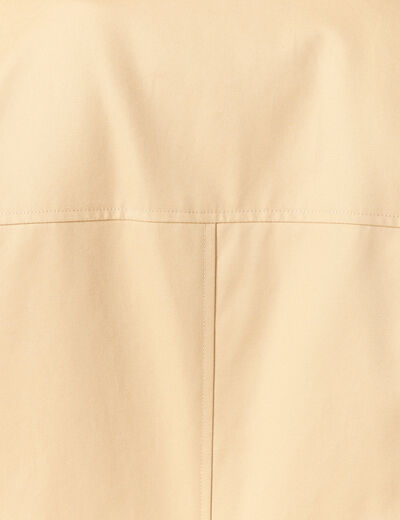 Imperm&eacute;able long droit col tailleur beige femme