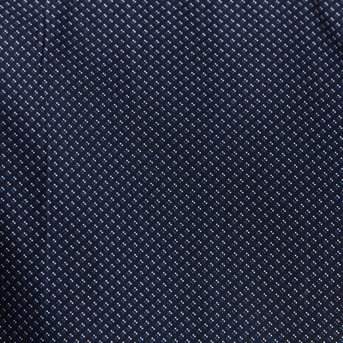 Chemise cintr&eacute;e en coton manches longues bleu marine homme