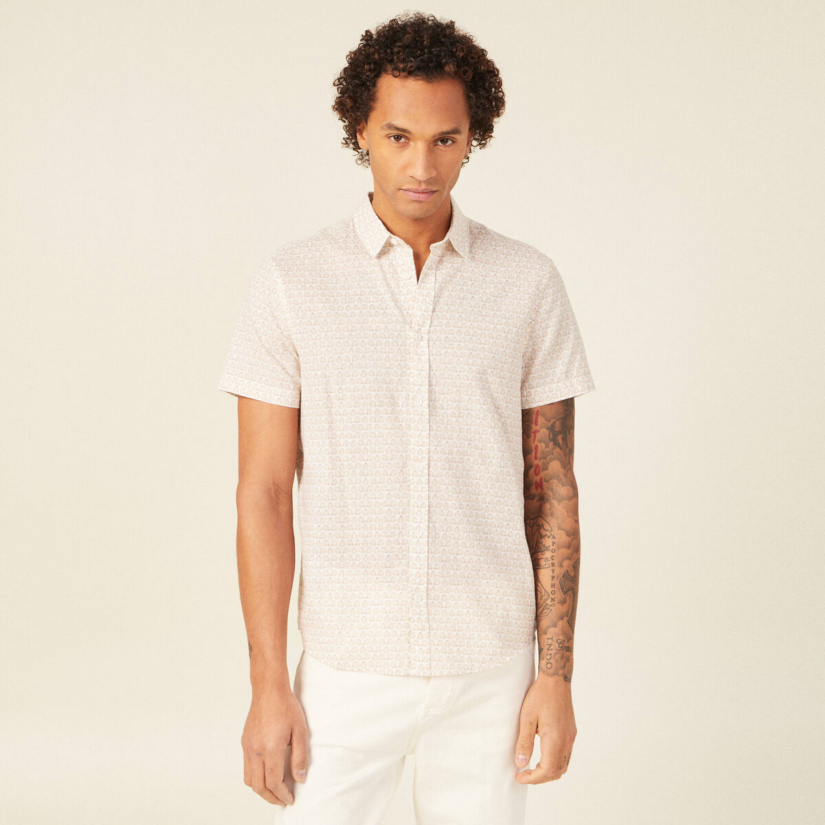 Chemise manches courtes blanc homme