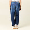 Jeans boyfriend ceinturé denim brut femme
