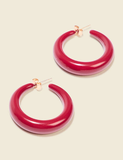 Boucles d'oreilles créoles rose fushia femme