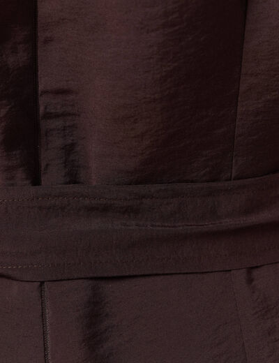 Combinaison pantalon large marron foncé femme