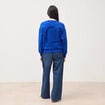 Sweat droit col rond manches longues bleu electrique femme