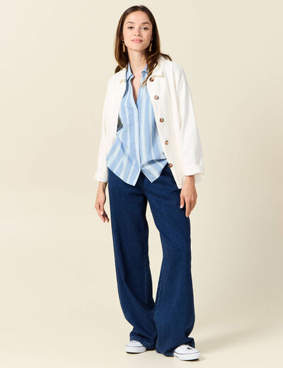 Chemise sans manches bleu femme