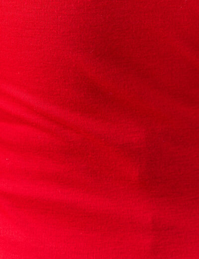 T-shirt cintr&eacute; manches longues col roul&eacute; rouge femme
