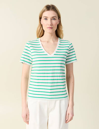 T-shirt manches courtes vert turquoise femme