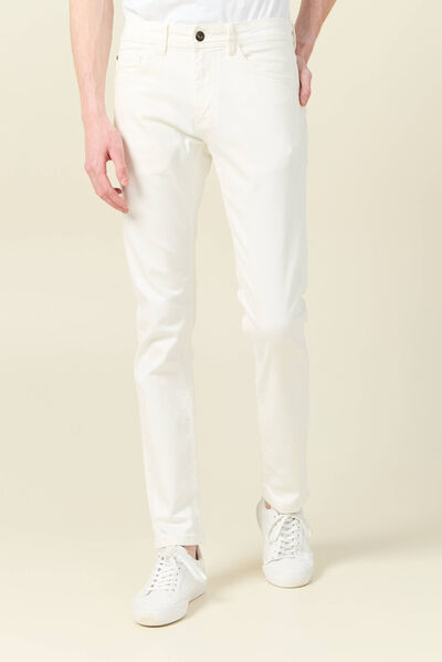 Jeans slim éco-responsable denim blanc homme