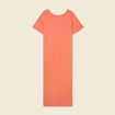 Robe longue droite col rond terracotta femme