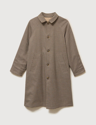 Trench long oversize r&eacute;versible beige femme