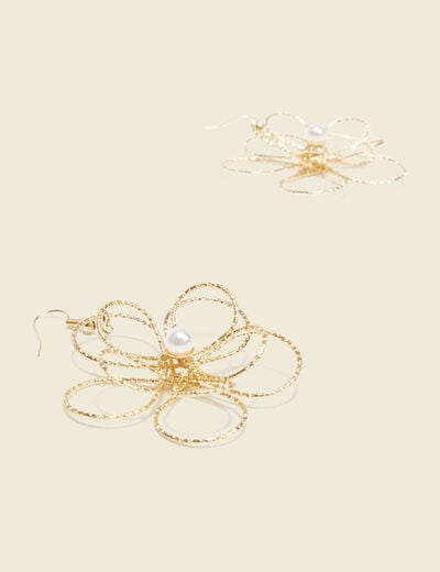 Boucles d'oreilles pendantes couleur or femme