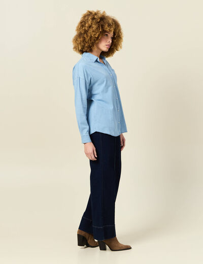 Chemise en jean denim bleach femme