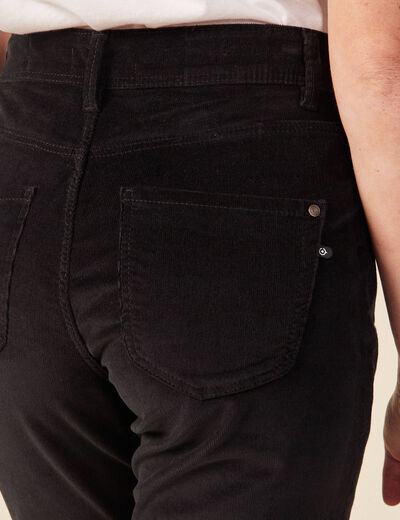 Pantalon bootcut velours noir femme