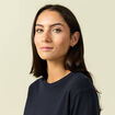 T-shirt en coton manches longues bleu marine femme