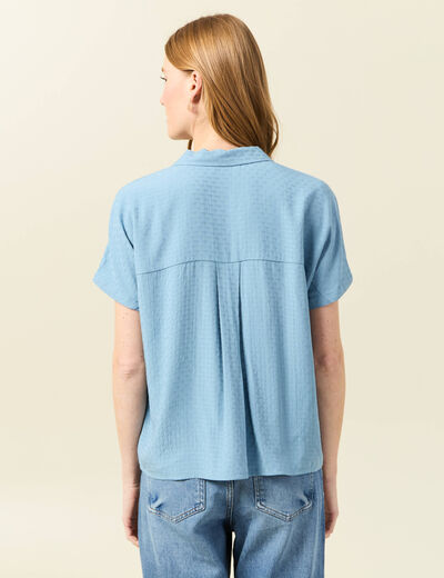 Chemise manches courtes bleu clair femme