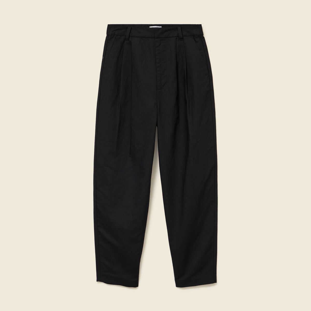 Pantalon barrel coupe loose taille haute noir femme