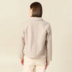 Cardigan droit court col classique creme femme