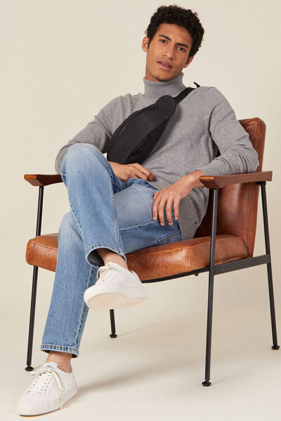 Pull manches longues gris foncé homme