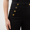 Jeans bootcut taille haute 7/8&egrave;me denim noir femme