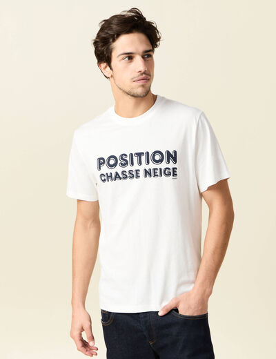 T-shirt manches courtes ecru homme
